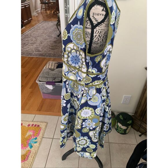 Scarlett Dress Womens Blue Floral Sheath Sleeveless Tank Cotton - Picture 9 of 11